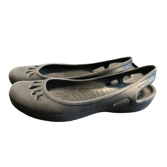 Crocs Black Malindi Slingback Ballet Flat Sz 9 - Picture 6 of 7